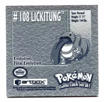 Lickitung #108 Stickers 1999 Series 1 Pokemon