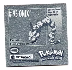 Onix #95 Stickers 1999 Series 1 Pokemon