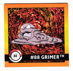 Grimer #88 Stickers 1999 Series 1 Pokemon