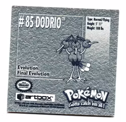 Dodrio #85 Stickers 1999 Series 1 Pokemon