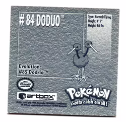 Doduo #84 Stickers 1999 Series 1 Pokemon