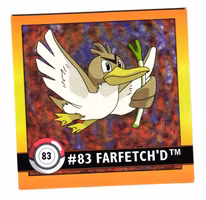Farfetchd #83 Stickers 1999 Series 1 Pokemon