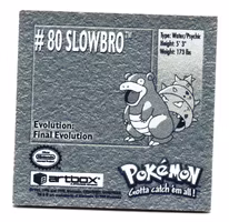 Slowbro #80 Stickers 1999 Series 1 Pokemon