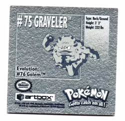 Graveler #75 Stickers 1999 Series 1 Pokemon