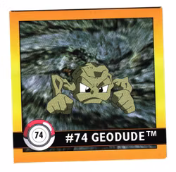 Geodude #74 Stickers 1999 Series 1 Pokemon