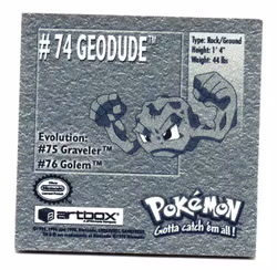 Geodude #74 Stickers 1999 Series 1 Pokemon