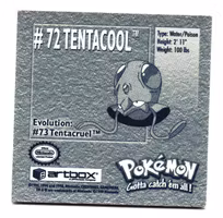 Tentacool #72 Stickers 1999 Series 1 Pokemon