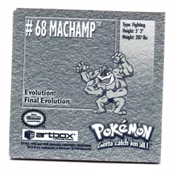 Machamp #68 Stickers 1999 Series 1 Pokemon