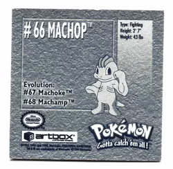 Machop #66 Stickers 1999 Series 1 Pokemon