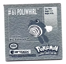 Poliwhirl #61 Stickers 1999 Series 1 Pokemon