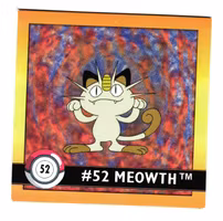 Meowth #52 Stickers 1999 Series 1 Pokemon