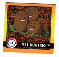 Dugtrio #51 Stickers 1999 Series 1 Pokemon