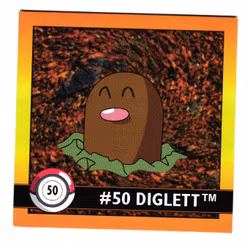 Diglett #50 Stickers 1999 Series 1 Pokemon