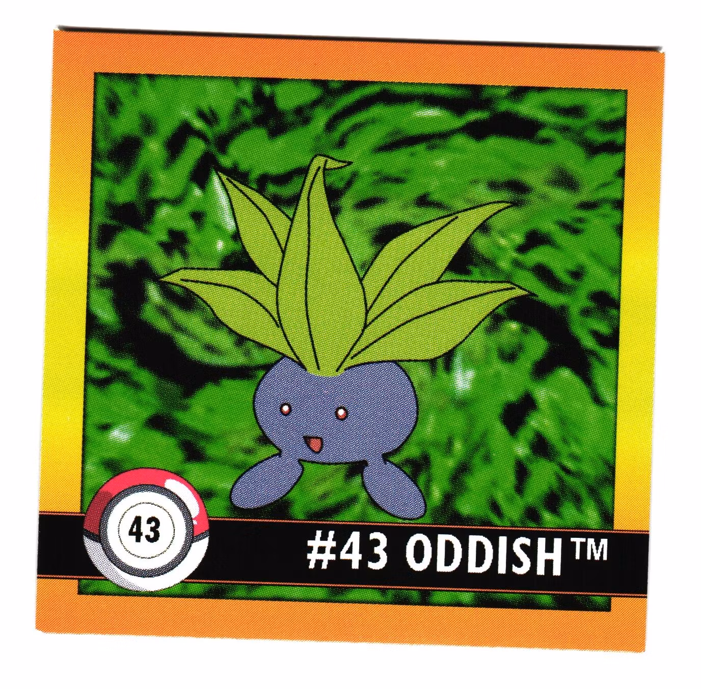 Oddish #43 Stickers 1999 Series 1 Pokemon