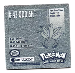Oddish #43 Stickers 1999 Series 1 Pokemon