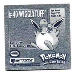 Wigglytuff #40 Stickers 1999 Series 1 Pokemon