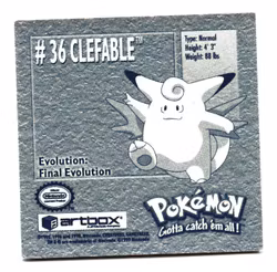 Clefable #36 Stickers 1999 Series 1 Pokemon