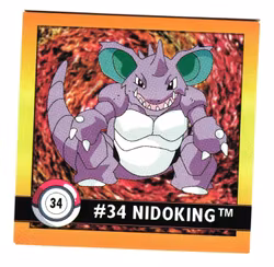 Nidoking #34 Stickers 1999 Series 1 Pokemon