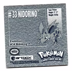 Nidorino #33 Stickers 1999 Series 1 Pokemon