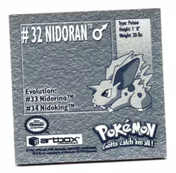 Nidoran #32 Stickers 1999 Series 1 Pokemon