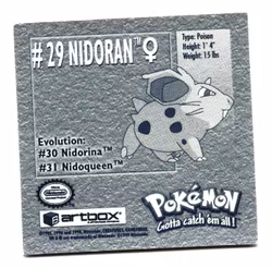 Nidoran #29 Stickers 1999 Series 1 Pokemon