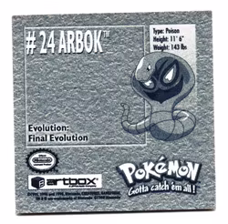 Arbok #24 Stickers 1999 Series 1 Pokemon