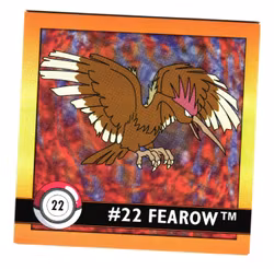 Fearow #22 Stickers 1999 Series 1 Pokemon