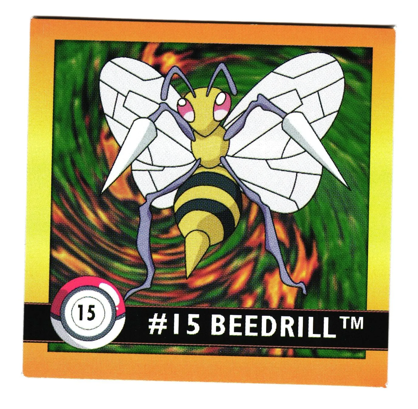 Beedrill #15 Stickers 1999 Series 1 Pokemon - RA Cardshop