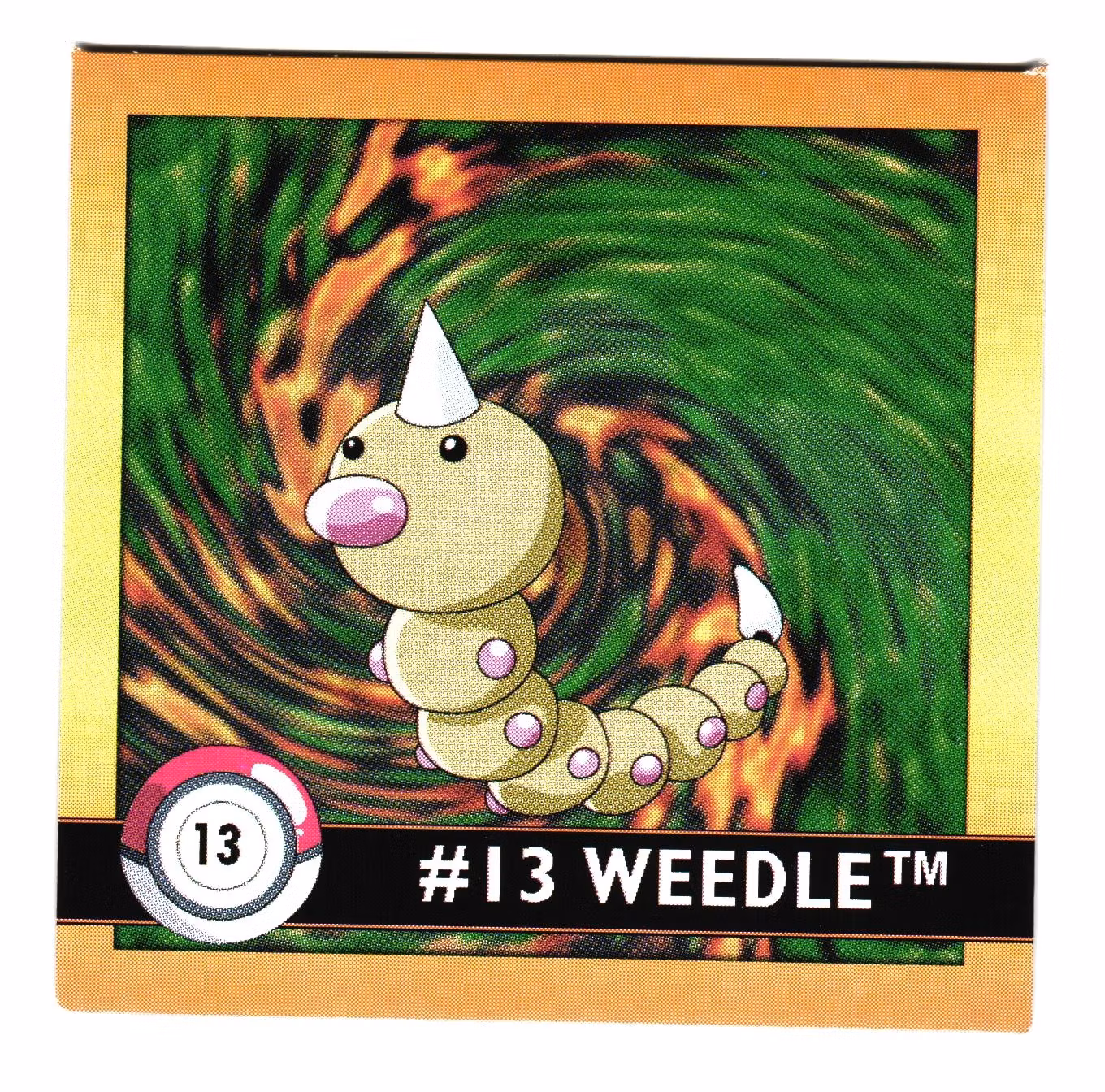 Weedle #13 Stickers 1999 Series 1 Pokemon