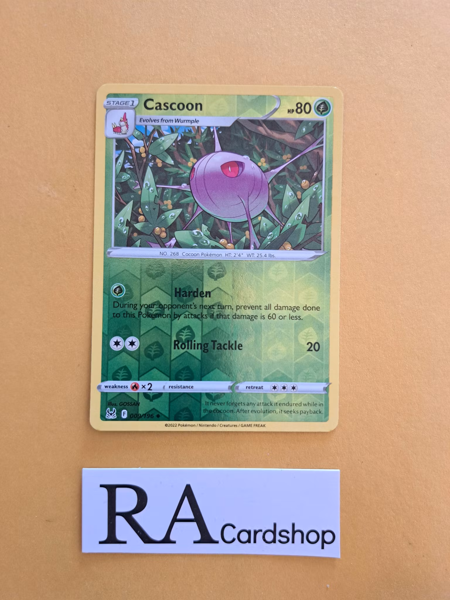 Cascoon Reverse Holo Uncommon 009/196 Lost Origin Pokemon