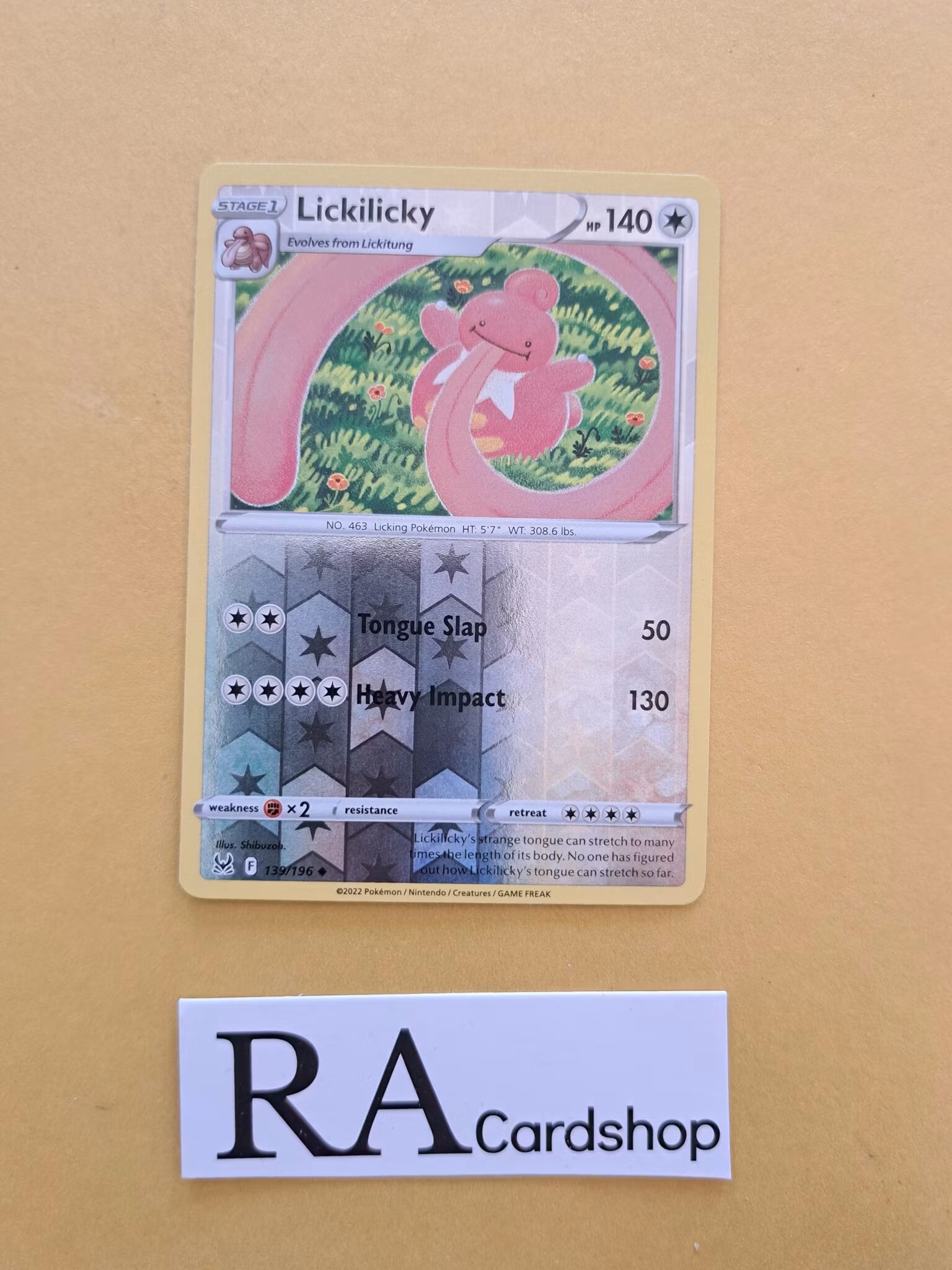 Lickilicky Reverse Holo Uncommon 139/196 Lost Origin Pokemon