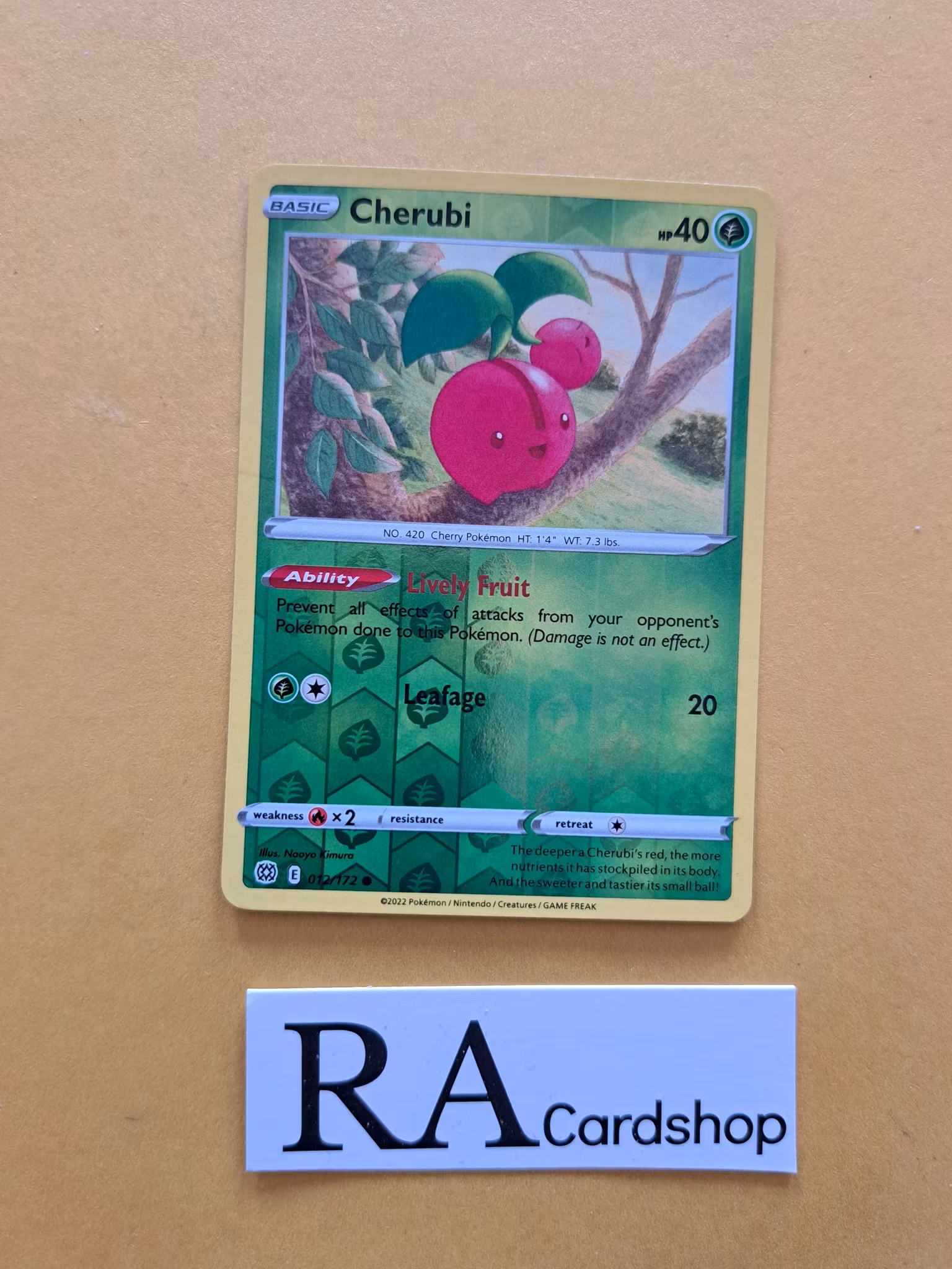 Cherubi Reverse Holo Common 012/172 Brilliant Stars Pokemon