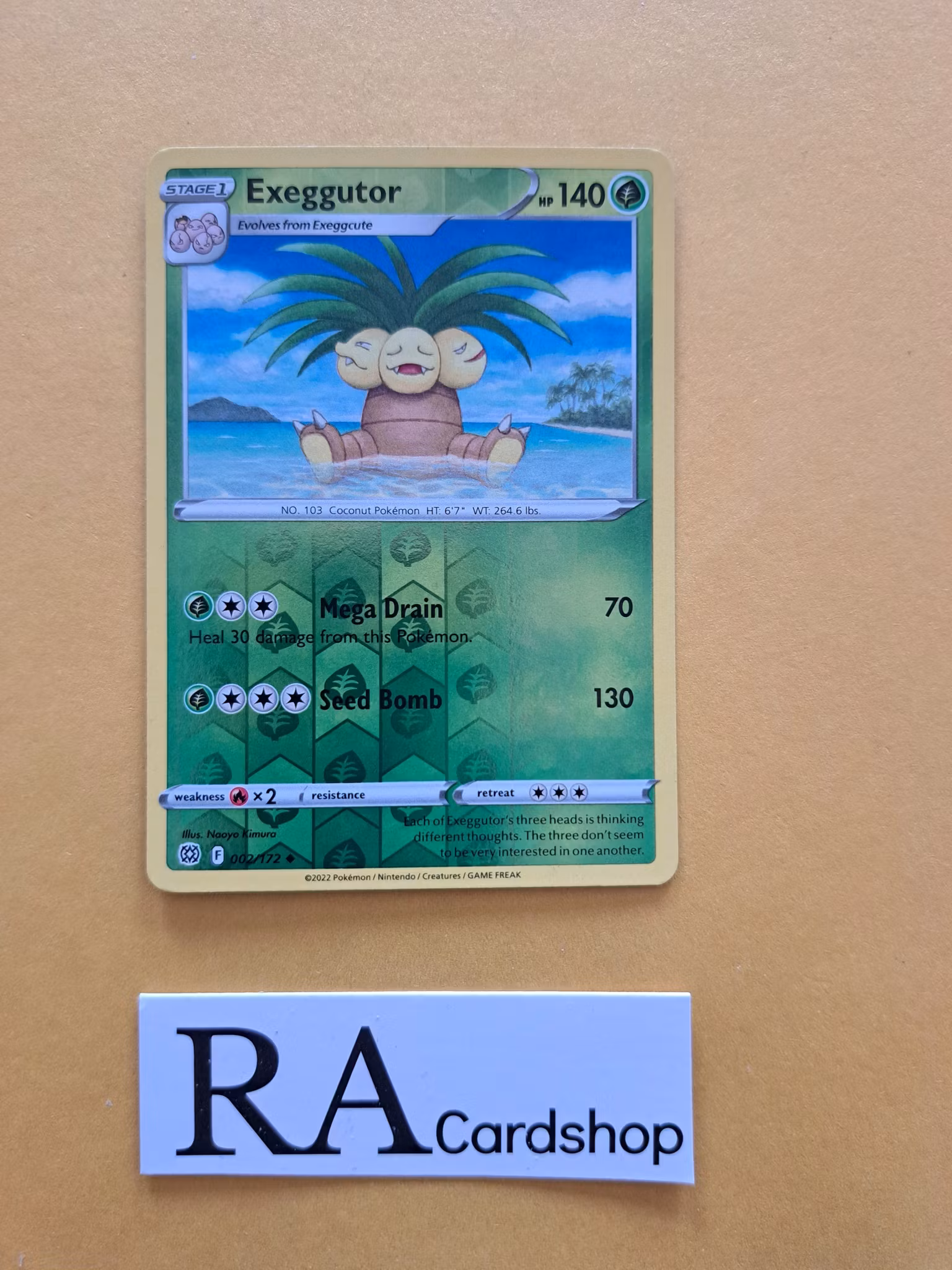 Exeggutor Reverse Holo Uncommon 002/172 Brilliant Stars Pokemon