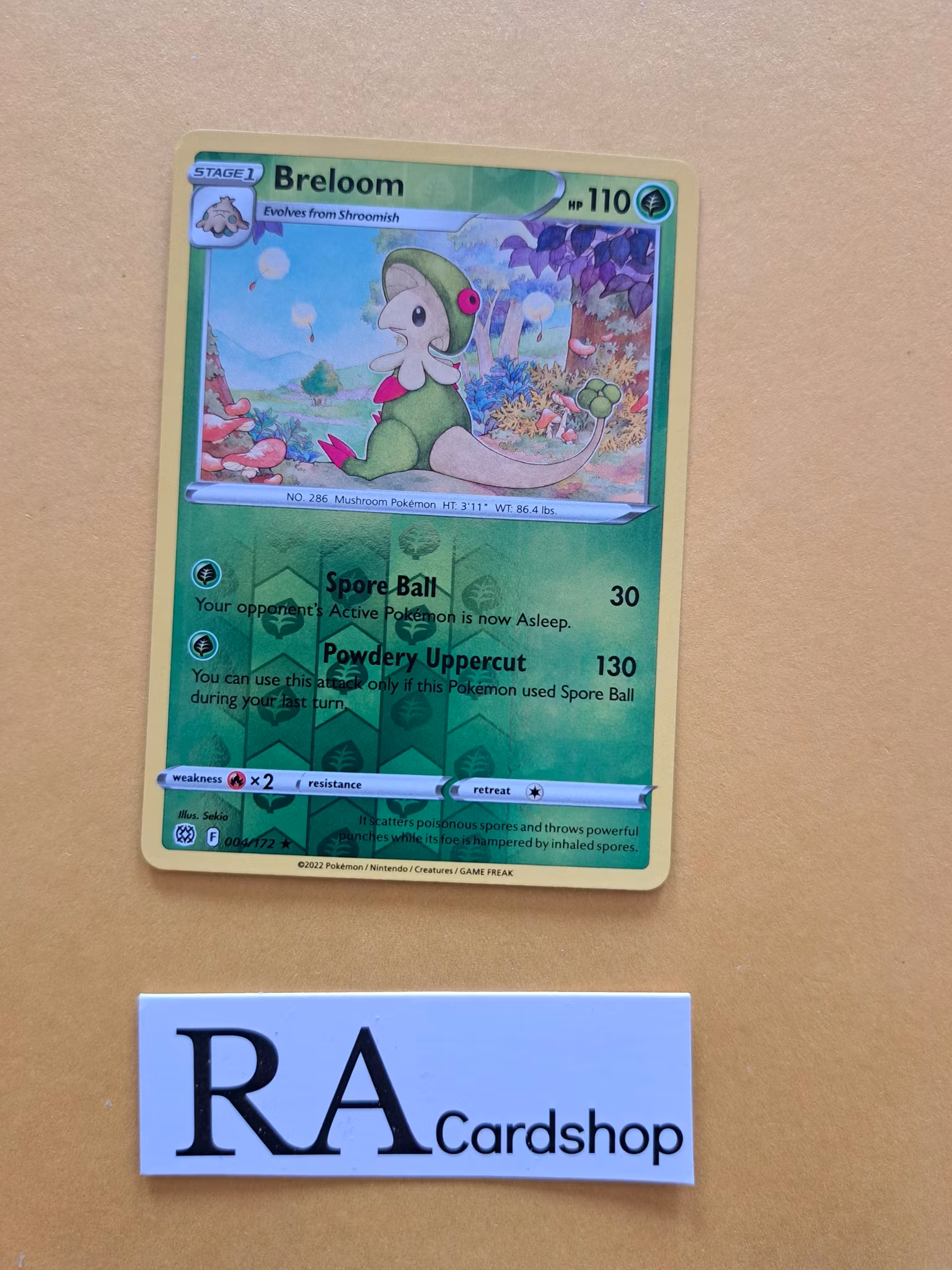 Breloom Reverse Holo Rare 004/172 Brilliant Stars Pokemon