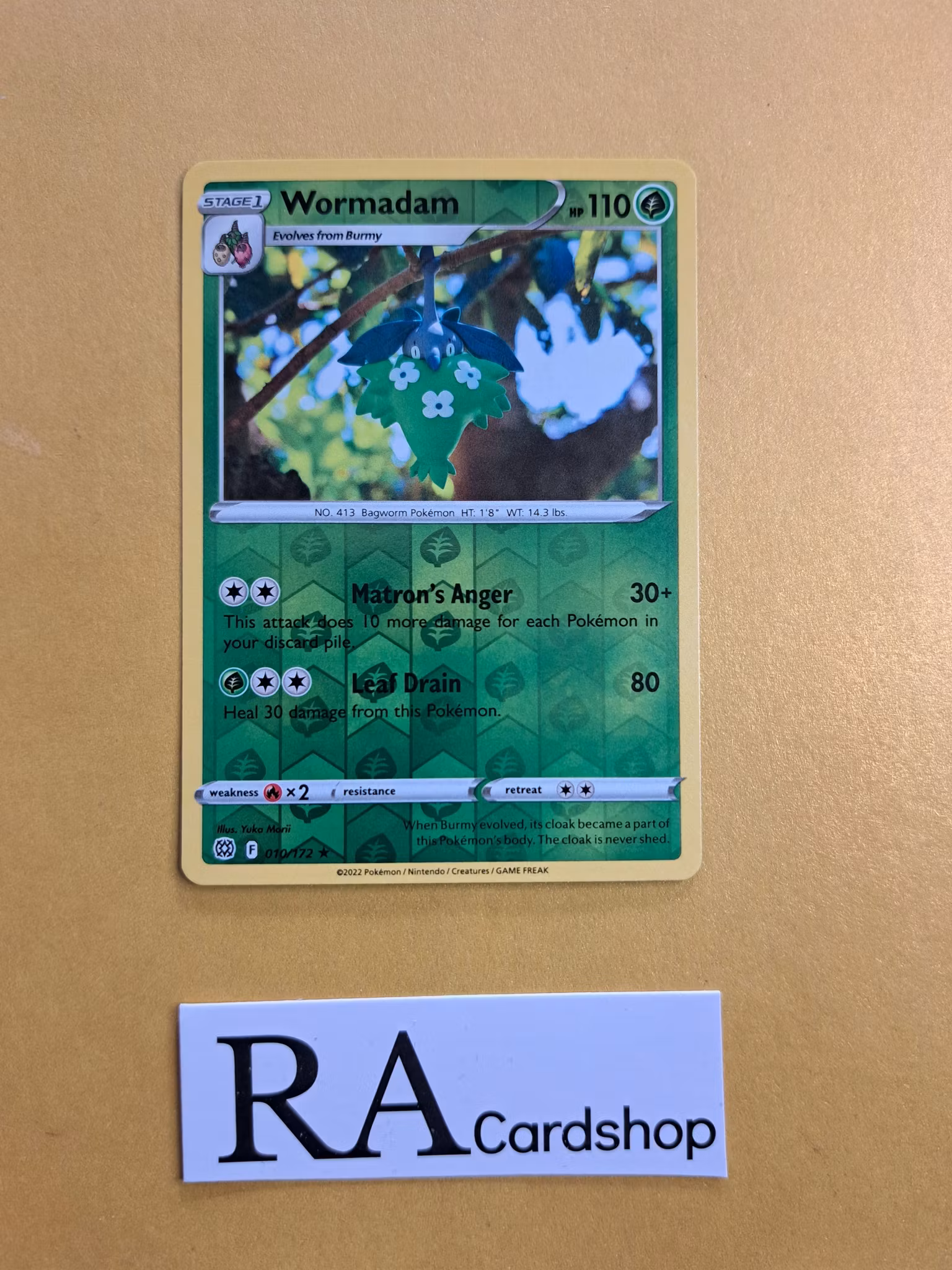 Wormadam Reverse Holo Rare 010/172 Brilliant Stars Pokemon