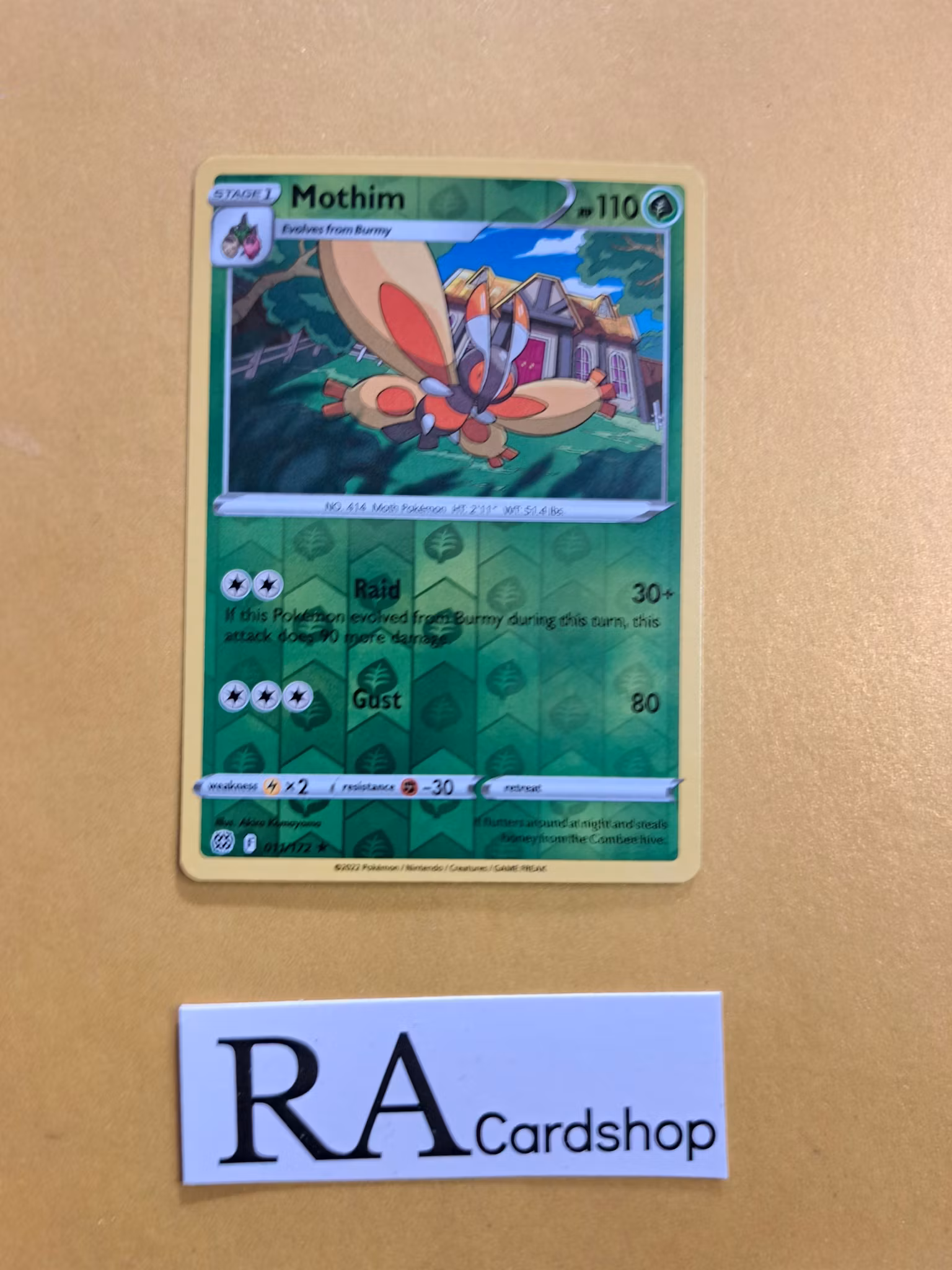 Mothim Reverse Holo Rare 011/172 Brilliant Stars Pokemon