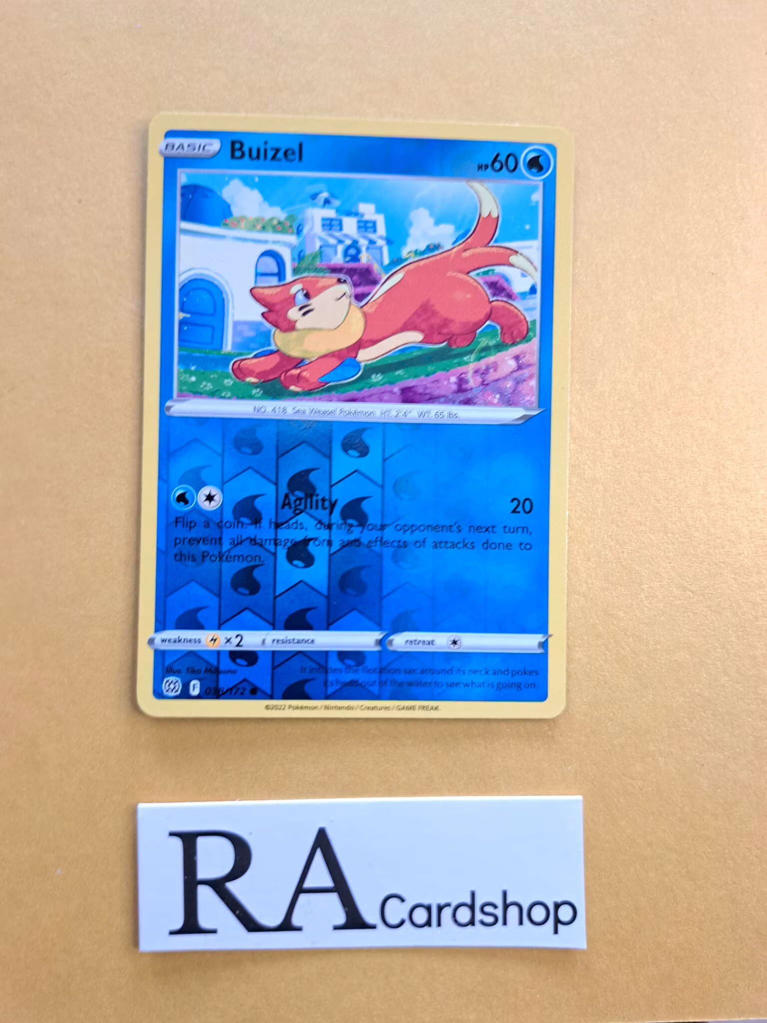Buizel Reverse Holo Common 038/172 Brilliant Stars Pokemon