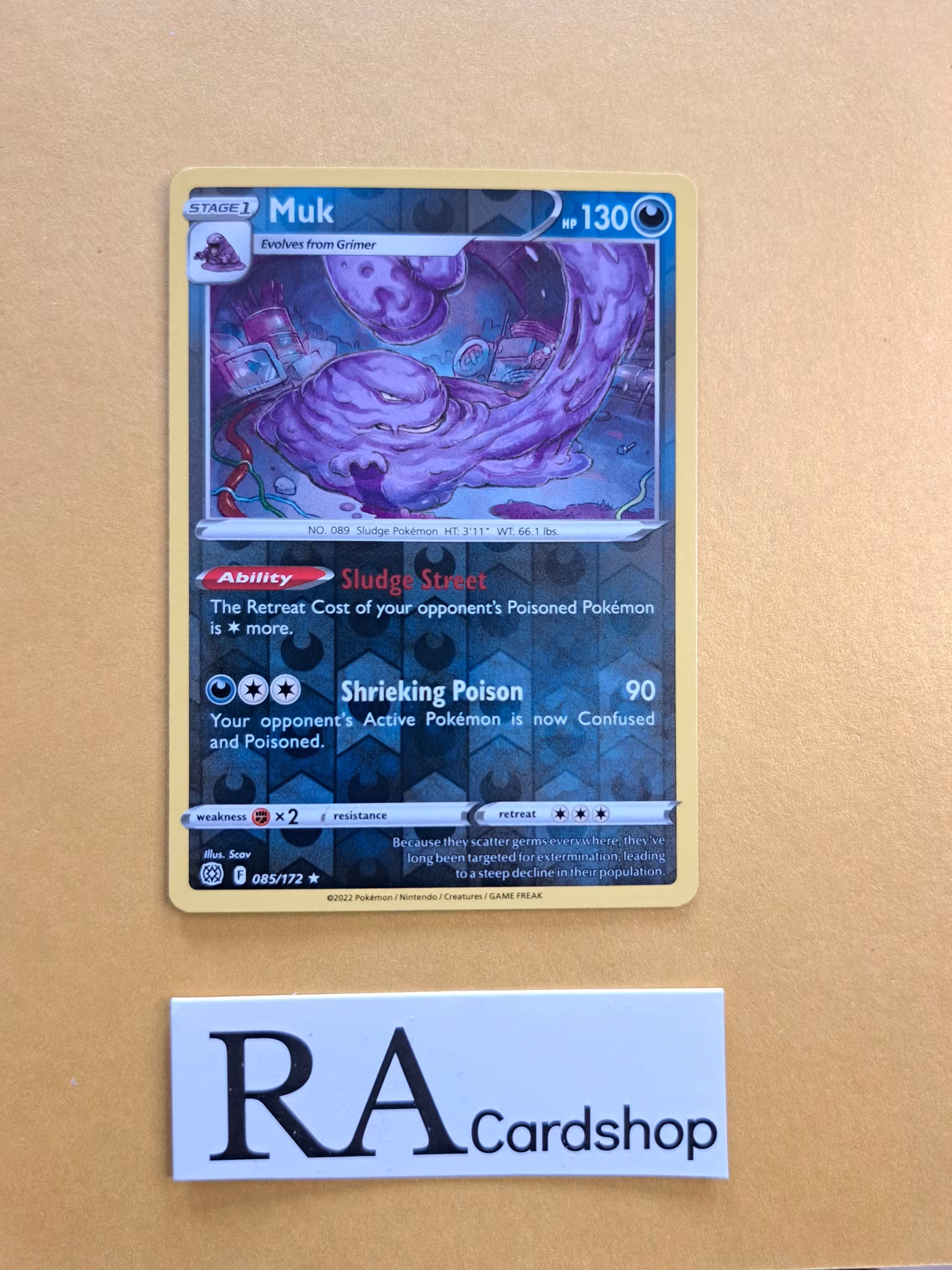 Muk Reverse Holo Rare 085/172 Brilliant Stars Pokemon