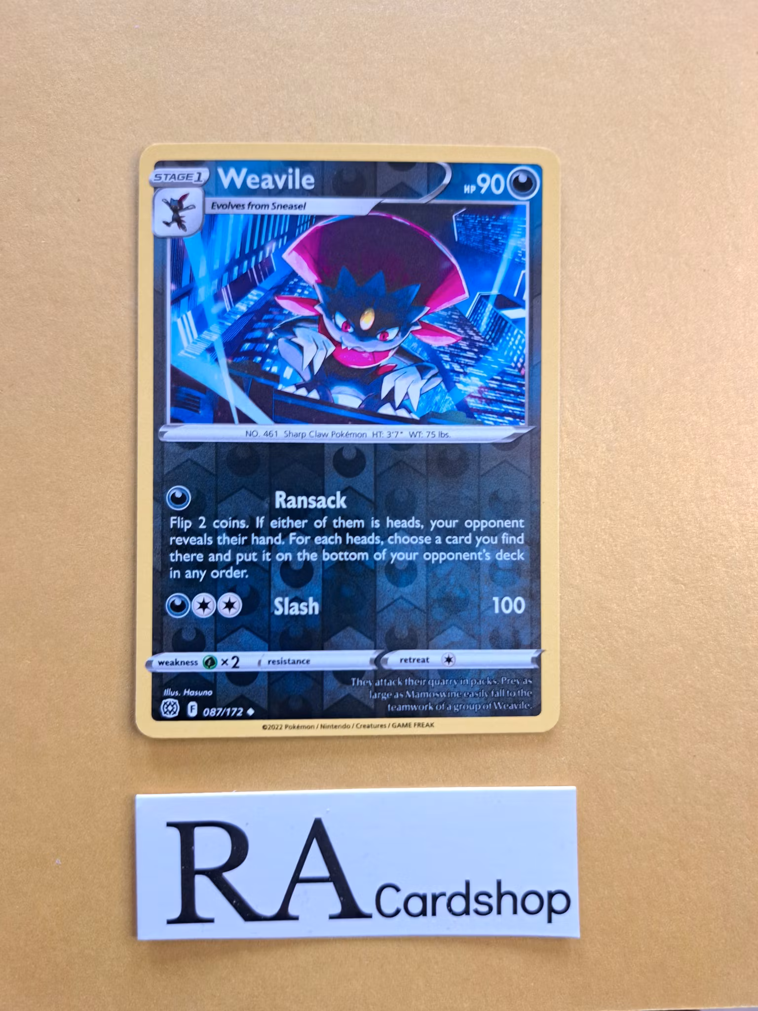 Weavile Reverse Holo Uncommon 087/172 Brilliant Stars Pokemon
