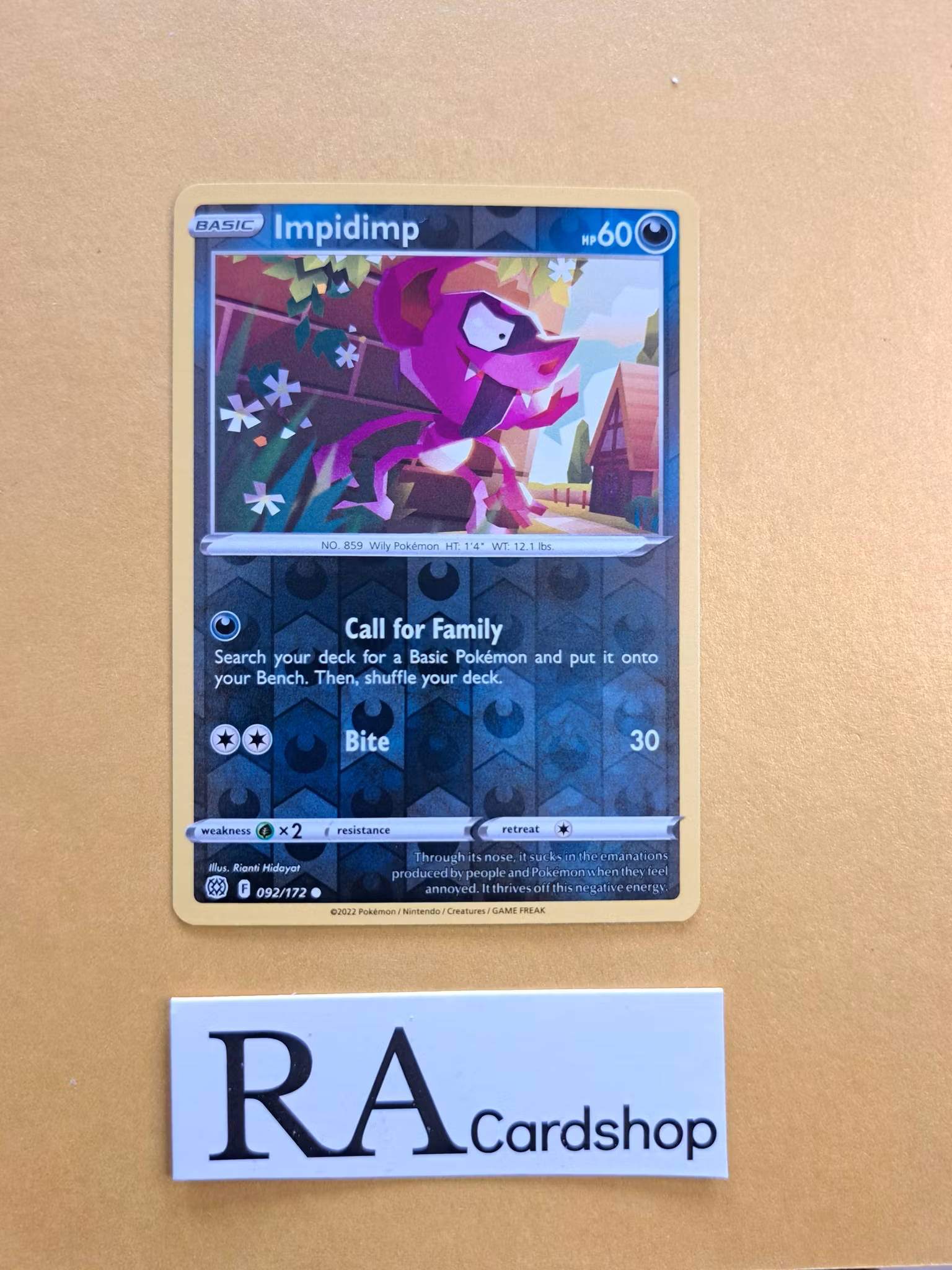 Impidimp Reverse Holo Common 092/172 Brilliant Stars Pokemon