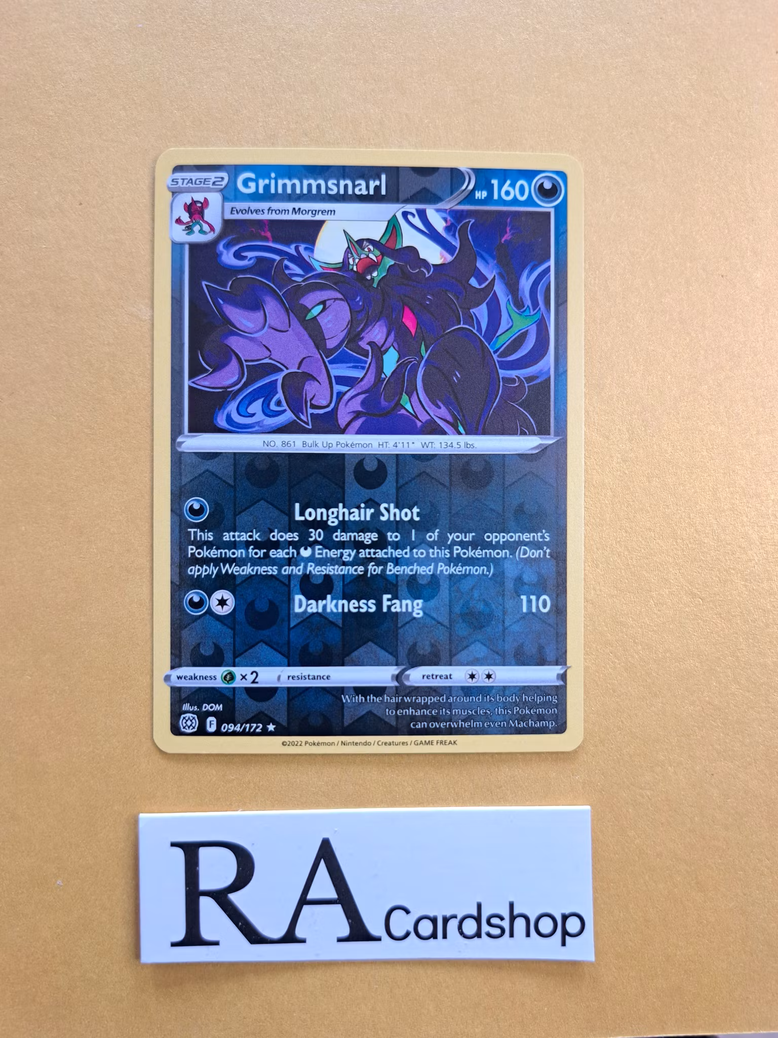 Grimmsnarl Reverse Holo Rare 094/172 Brilliant Stars Pokemon