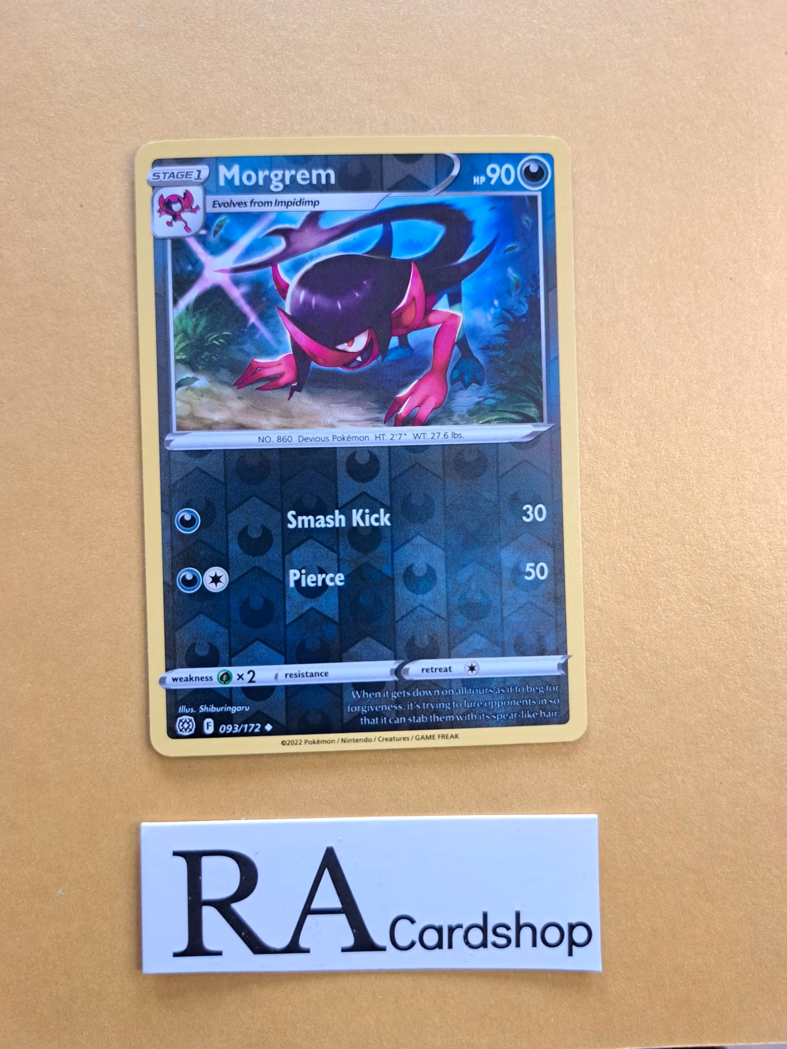 Morgrem Reverse Holo Uncommon 093/172 Brilliant Stars Pokemon