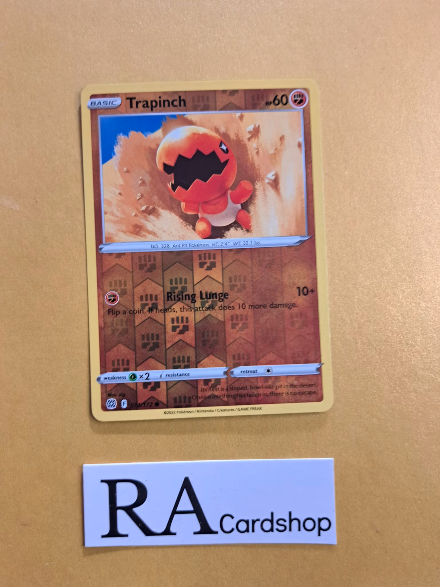 Trapinch Reverse Holo Common 074/172 Brilliant Stars Pokemon