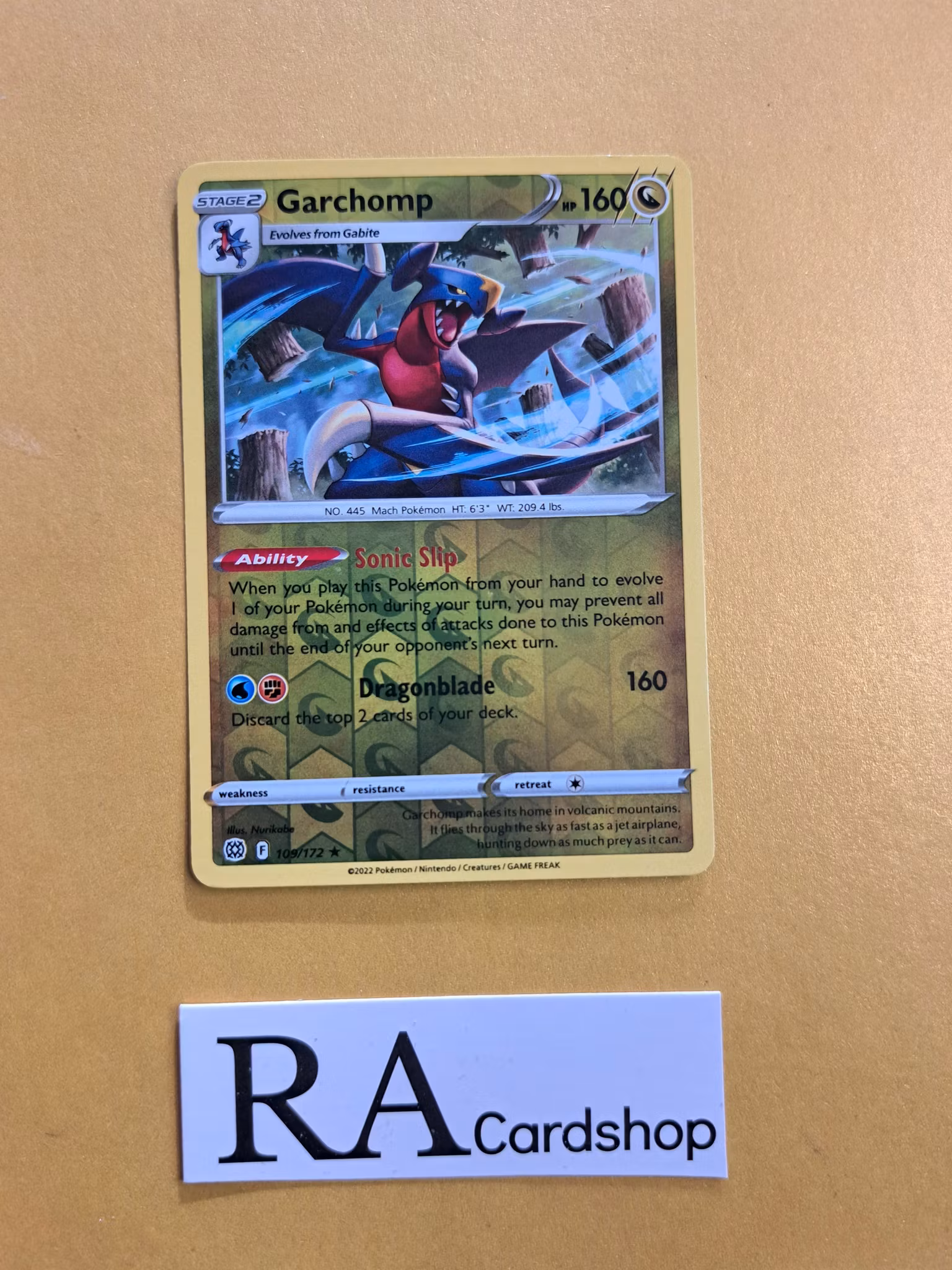 Garchomp Reverse Holo Rare 109/172 Brilliant Stars Pokemon