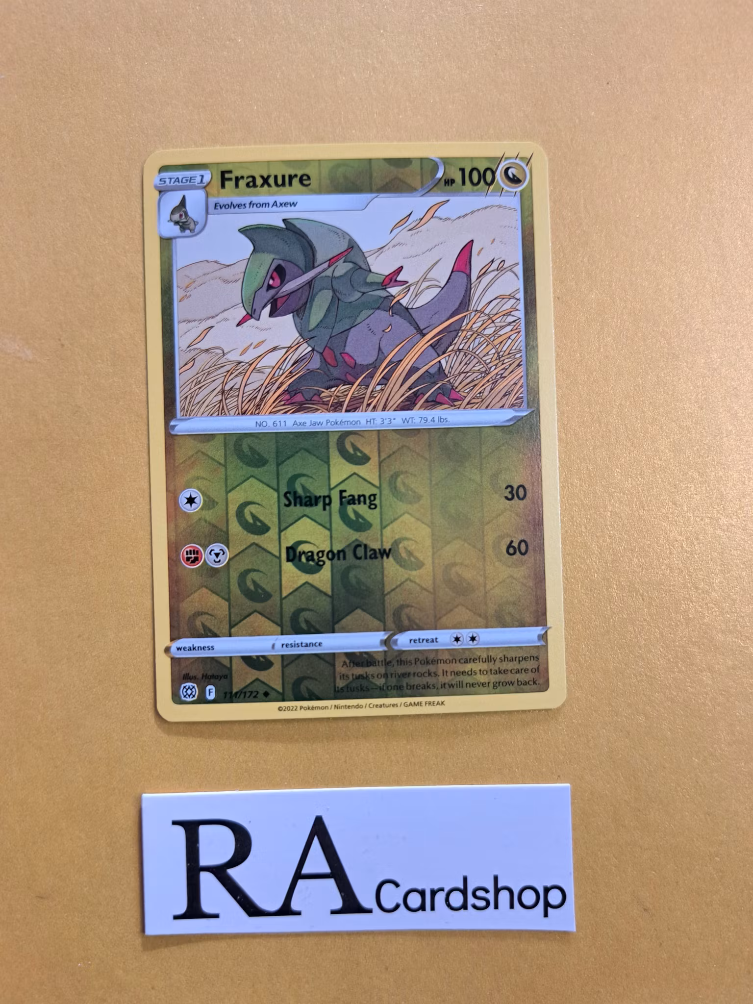 Fraxure Reverse Holo Uncommon 111/172 Brilliant Stars Pokemon