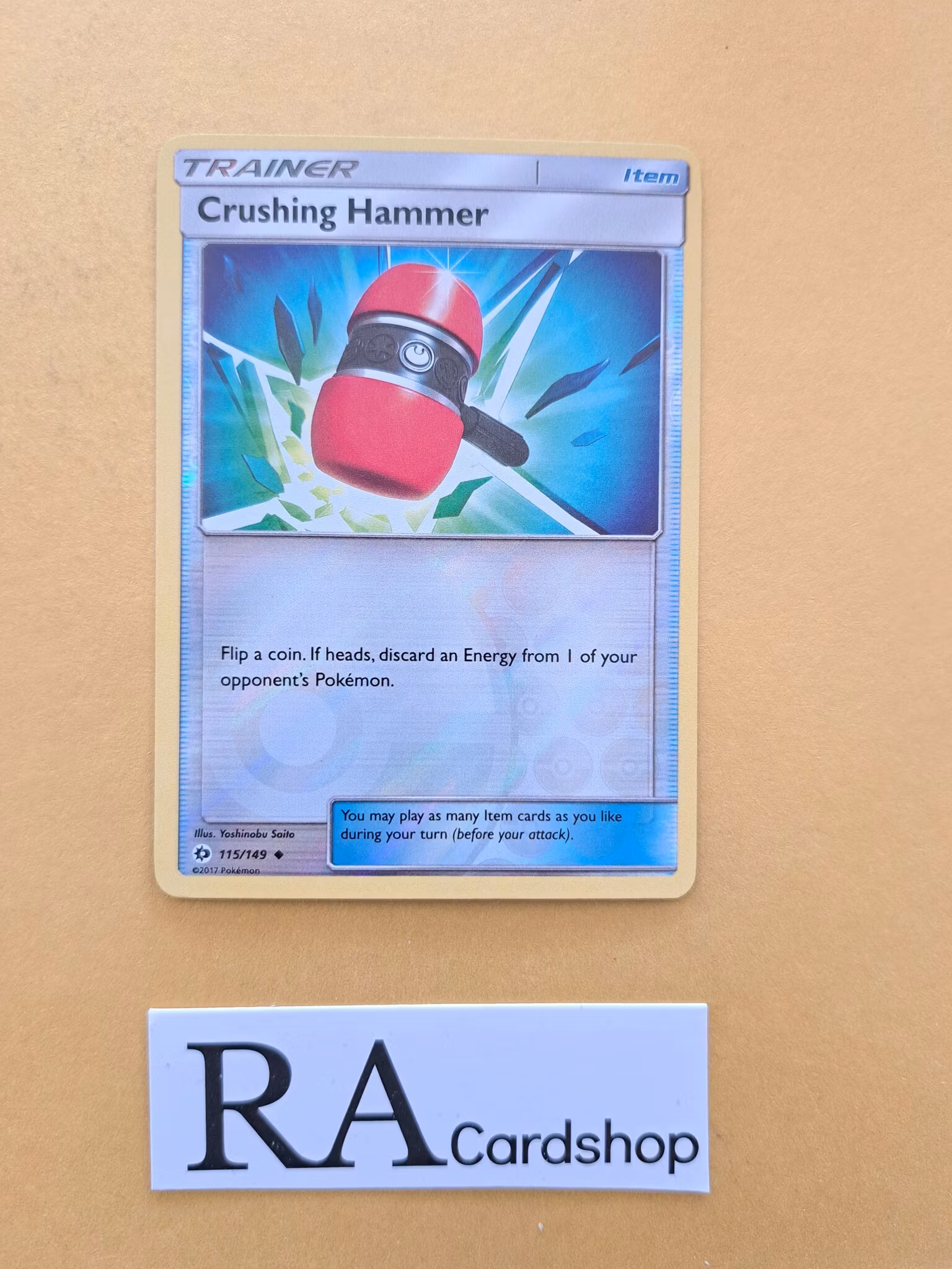Crushing Hammer Reverse Holo Uncommon 115/149 Sun & Moon Pokemon