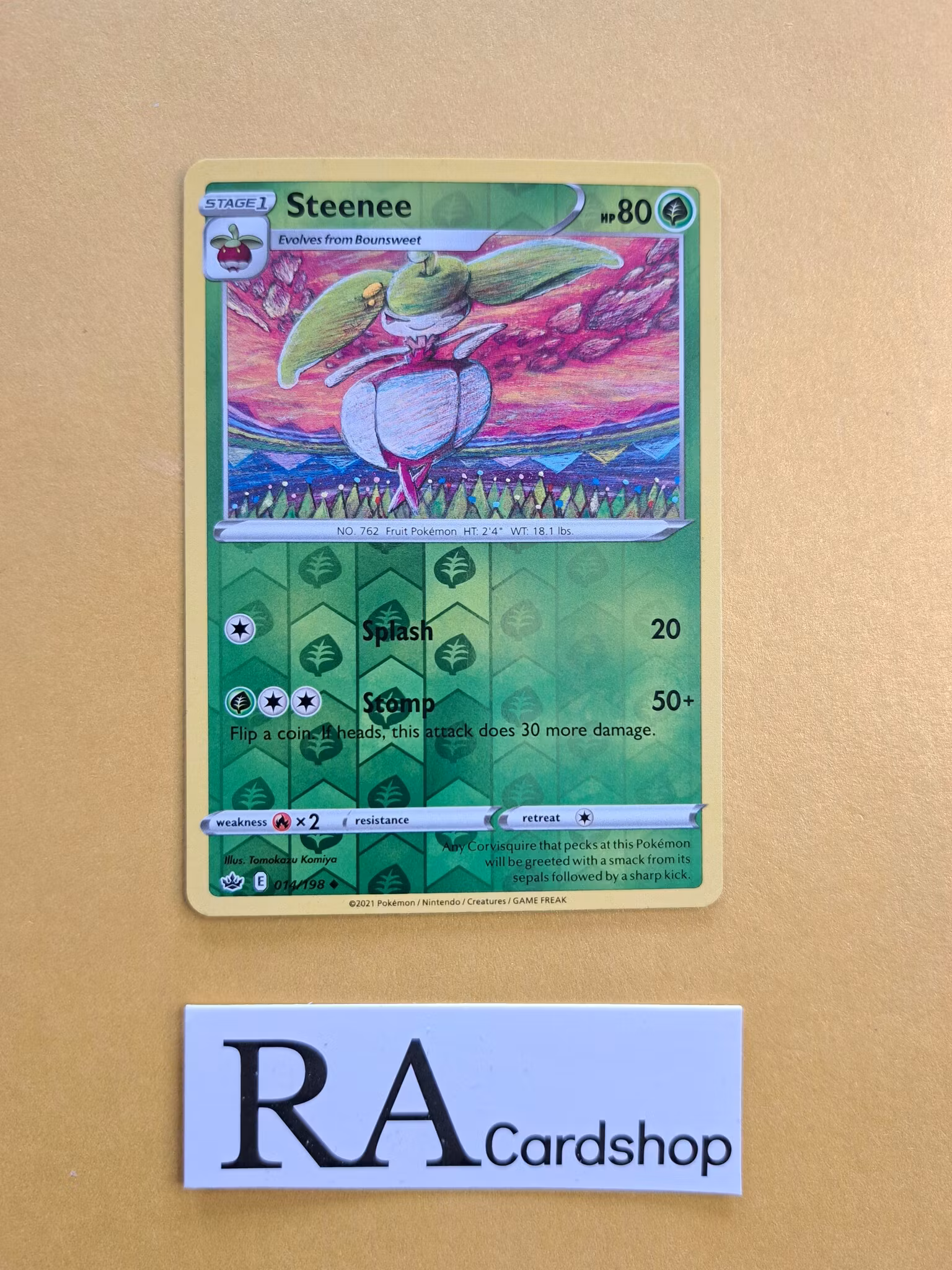 Steenee Reverse Holo Uncommon 014/198 Chilling Reign Pokemon