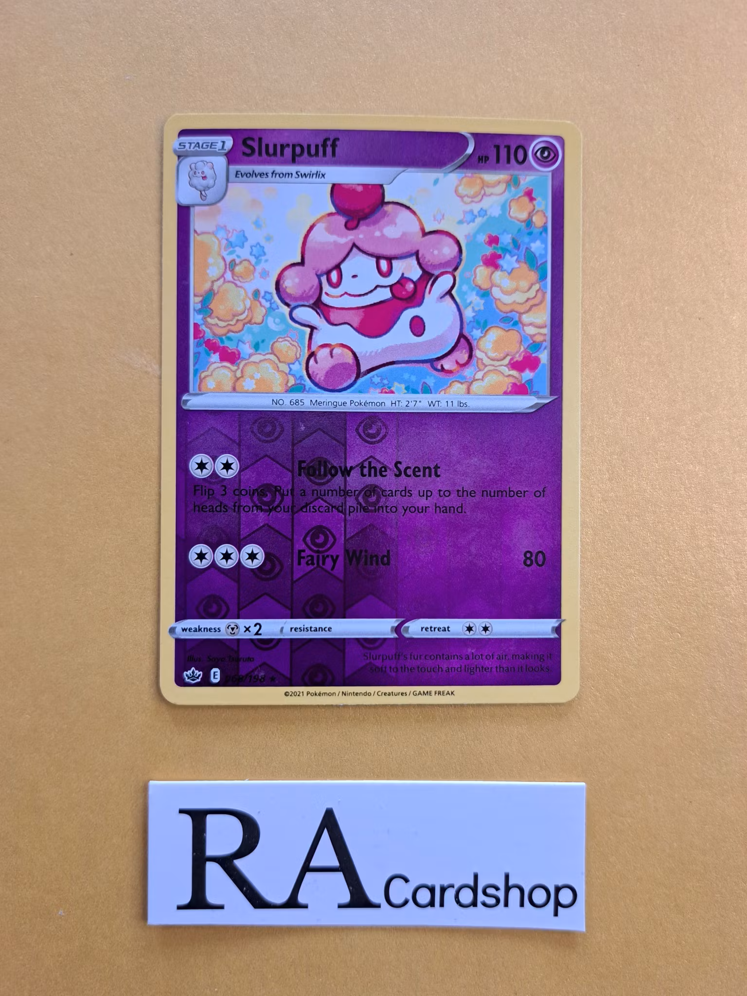 Slurpuff Reverse Holo Rare 068/198 Chilling Reign Pokemon