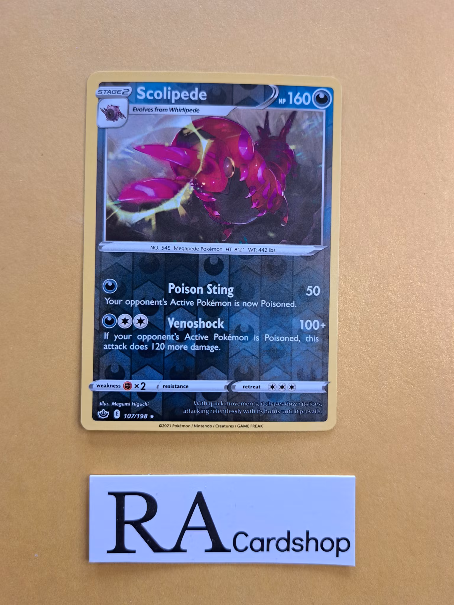 Scolipede Reverse Holo Rare 107/198 Chilling Reign Pokemon