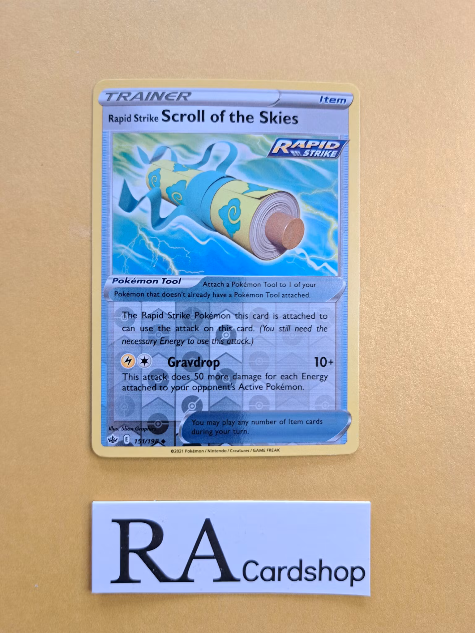 Rapid Strike Scrol of the Skies Reverse Holo Uncommon 151/198 Chilling Reign Pokemon